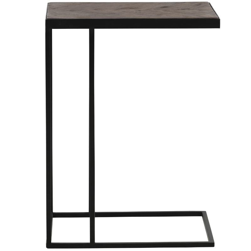 Chisa Brown Black Wood Side Table - 45cm x 62cm | Living Room | Coffee Tables & Side Tables | The Elms