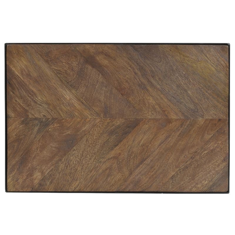 Chisa Brown Black Wood Side Table - 45cm x 62cm | Living Room | Coffee Tables & Side Tables | The Elms