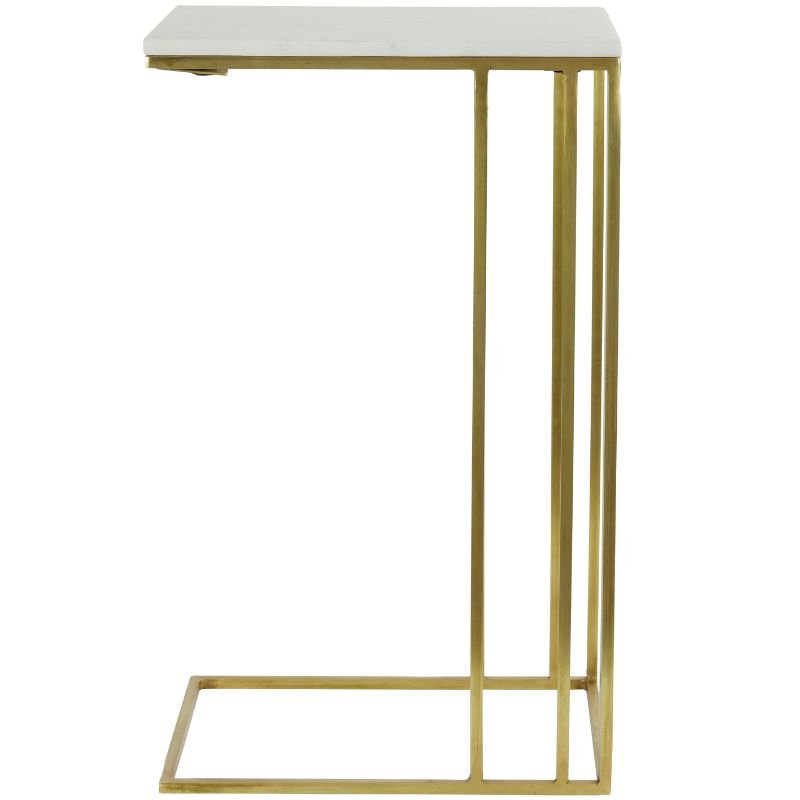 Roshan White Marble Side Table - 41cm x 71cm | Living Room | Coffee Tables & Side Tables | The Elms
