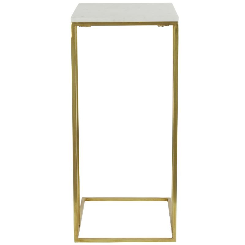 Roshan White Marble Side Table - 41cm x 71cm | Living Room | Coffee Tables & Side Tables | The Elms