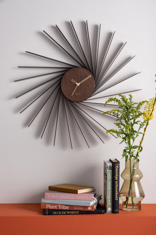 Helix XL Dark Wood Veneer Wall Clock