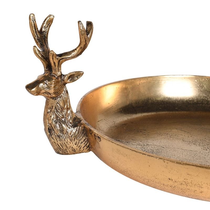 Antique Brass Reindeer Trays - Set of 2 | Christmas | Christmas Decorative Accessories | The Elms