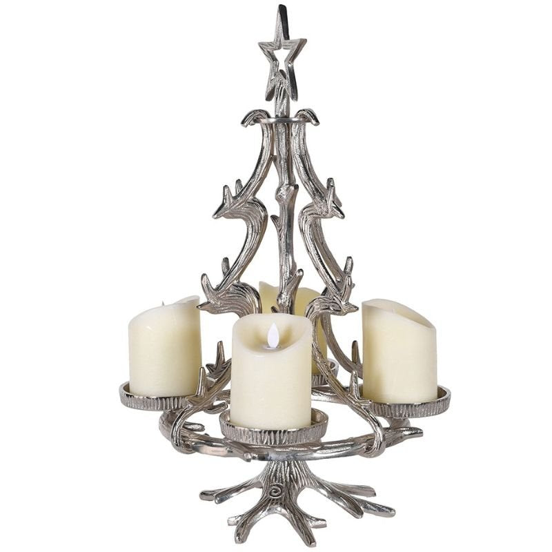 Nickle Xmas Tree Candleholder - 50cm | Christmas | Christmas Hurricanes & Candleholders | The Elms