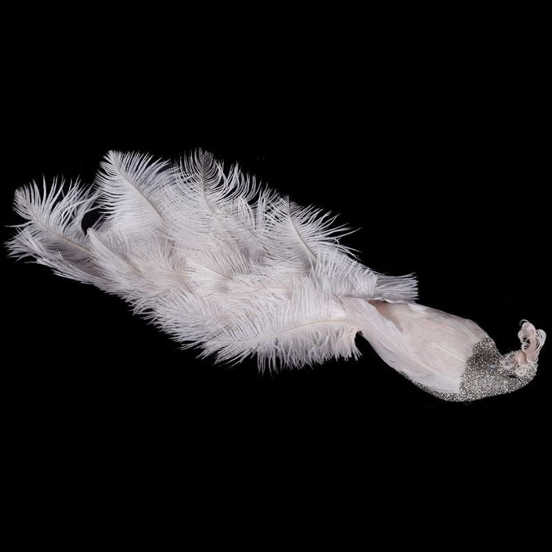 Peacock Clip with Feather Tail - 50cm | Christmas | Christmas Tree Decorations | The Elms