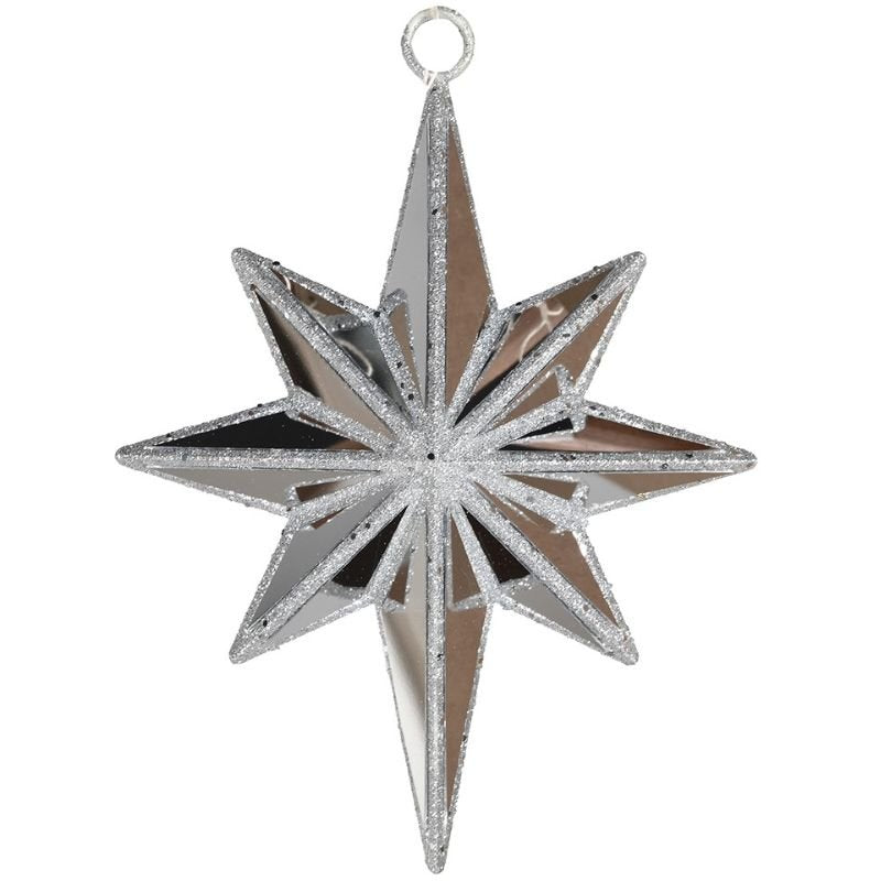 Silver Mirrored Star - 26cm | Christmas | Christmas Decorative Accessories | The Elms