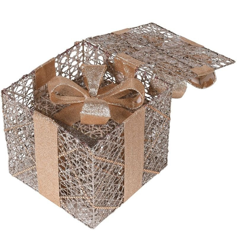Gold Lidded Presents - Set of 3 | Christmas | Christmas Decorative Accessories | The Elms