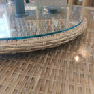 Monaco Sand 8 Seat Dining Set with Weave Lazy Susan and 3.0m Parasol | Outdoor Living | Garden Sets | The Elms