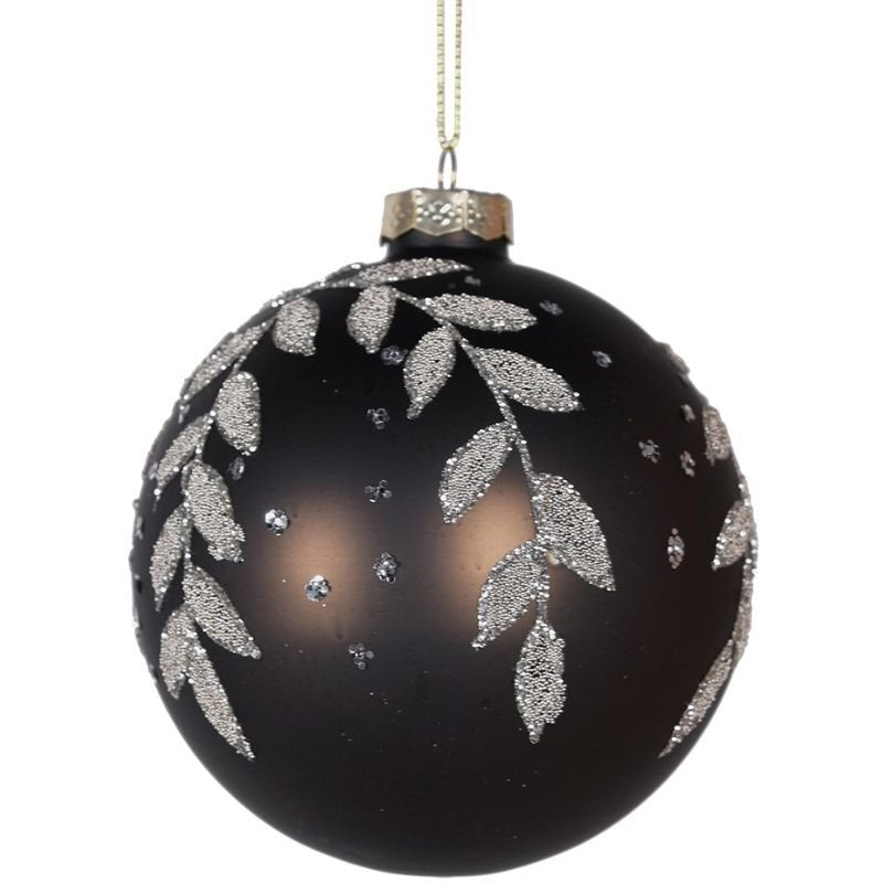 Pewter Beaded Bauble - 10cm | Christmas | Christmas Tree Decorations | The Elms