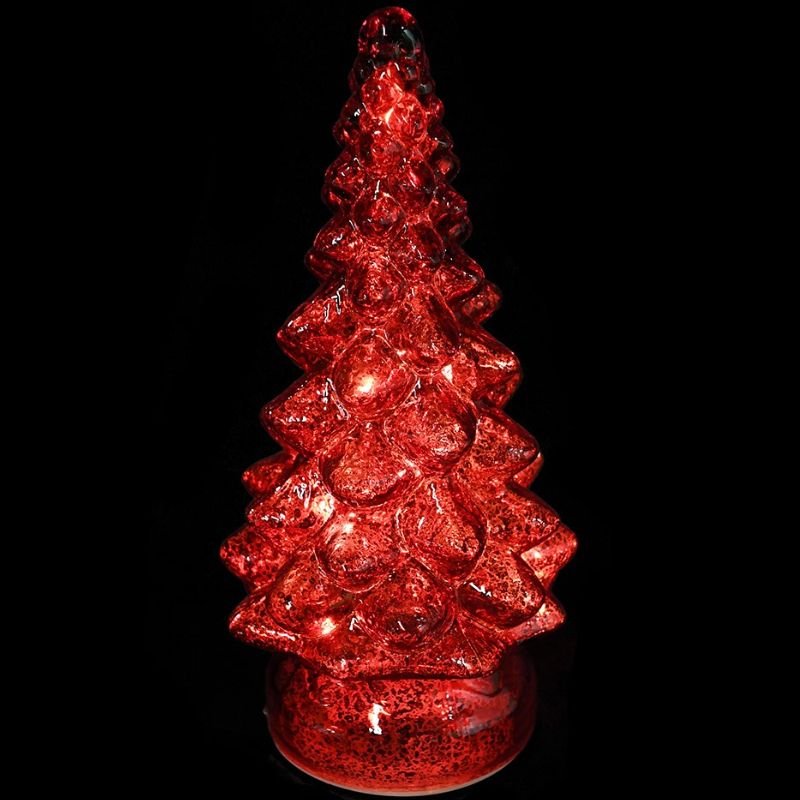 Red Lit Christmas Tree - 25cm | Christmas | Christmas Decorative Accessories | The Elms