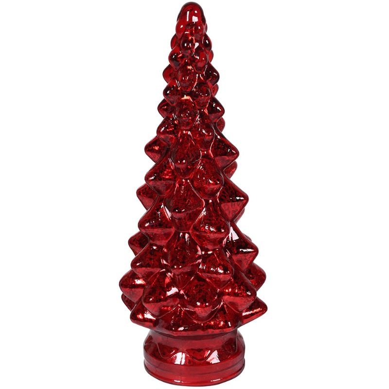 Red Lit Christmas Tree - 33cm | Christmas | Christmas Decorative Accessories | The Elms