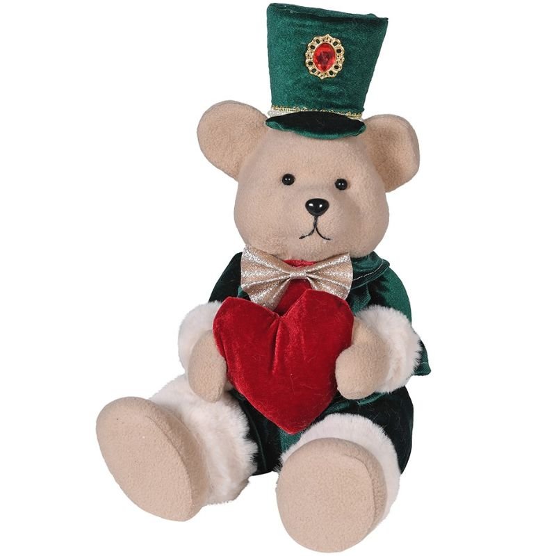 Dressed Bear with Heart - 33cm | Christmas | Christmas Decorative Accessories | The Elms