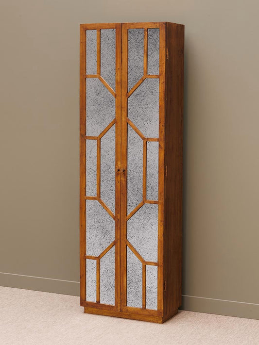 Mango Wood Wardrobe With Antique Mirror Doors