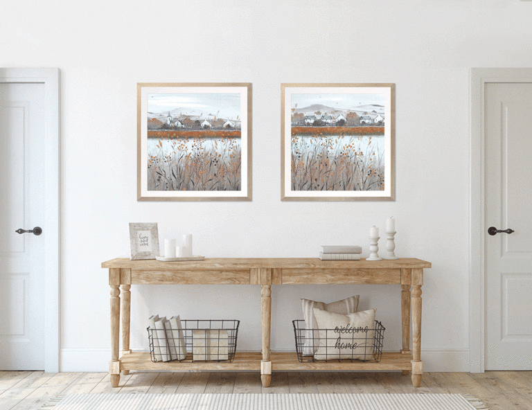 Copper Marshlands Square 2 Wall Art
