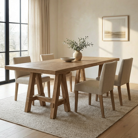 Trestle Elm Dining Table