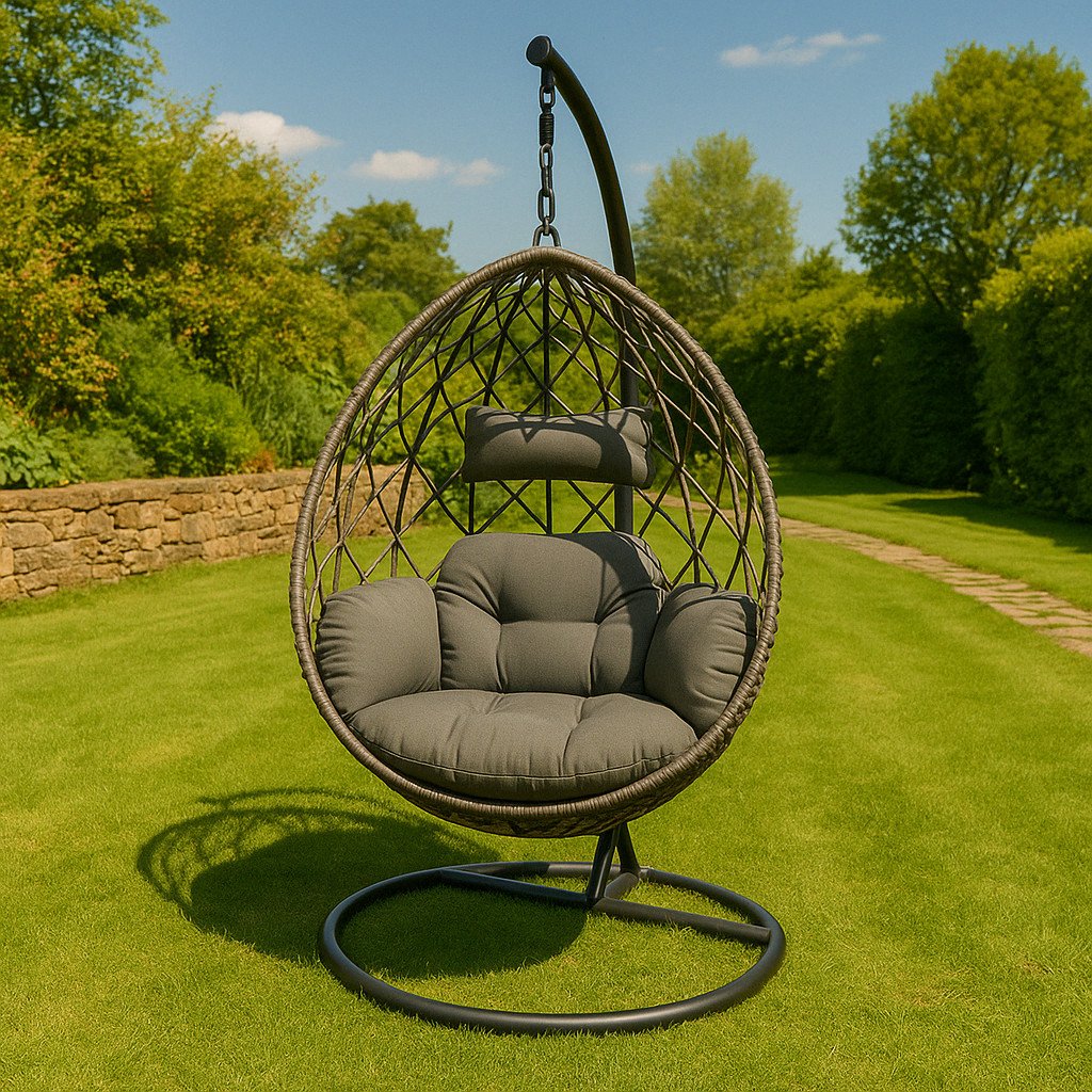 stone egg chair outdoor living