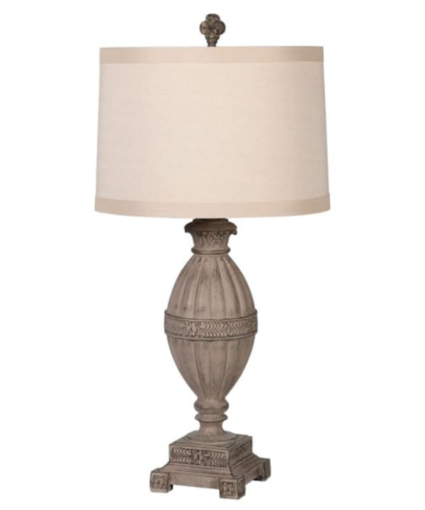 Ornate Table Lamp with Linen Shade | The Elms