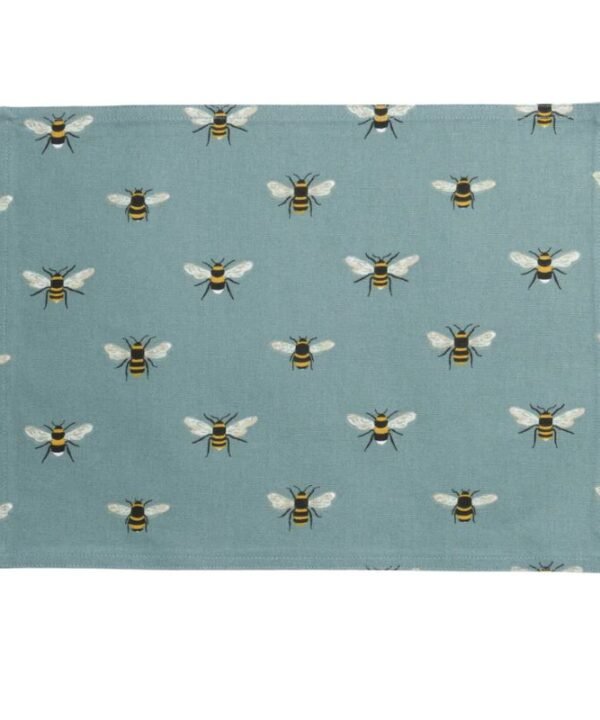 Bees Teal Fabric Placemat | Placemats | Kitchenware | The Elms