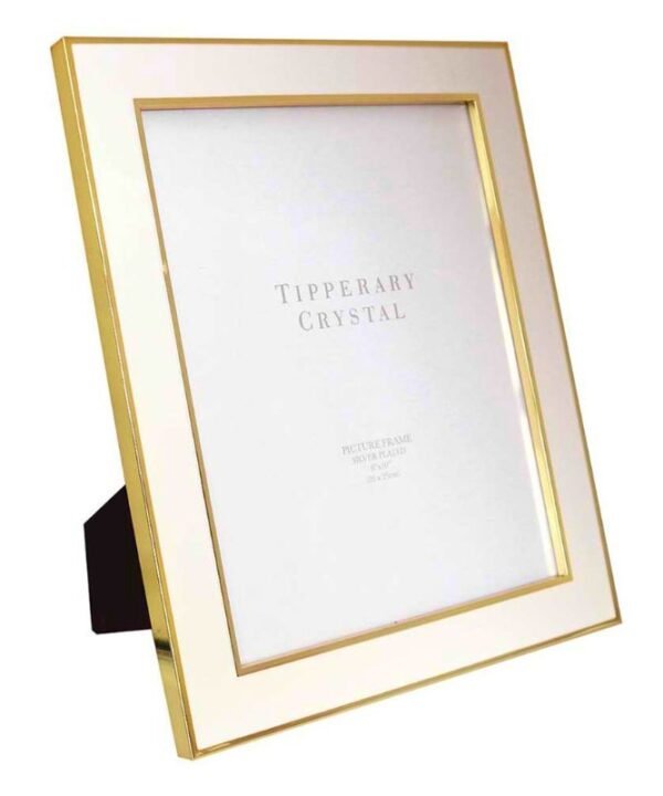 White Enamel Frame with Gold Edging - 8x10 inch | Art | Picture Frames | The Elms