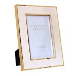 White Enamel Frame with Gold Edging - 4x6 inch | Art | Picture Frames | The Elms