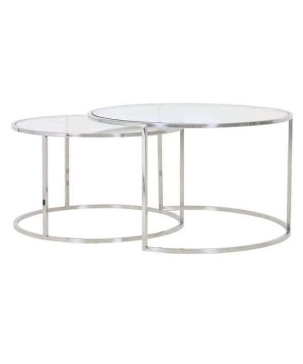 Duarte Coffee table - Nickel - Set of 2 | The Elms