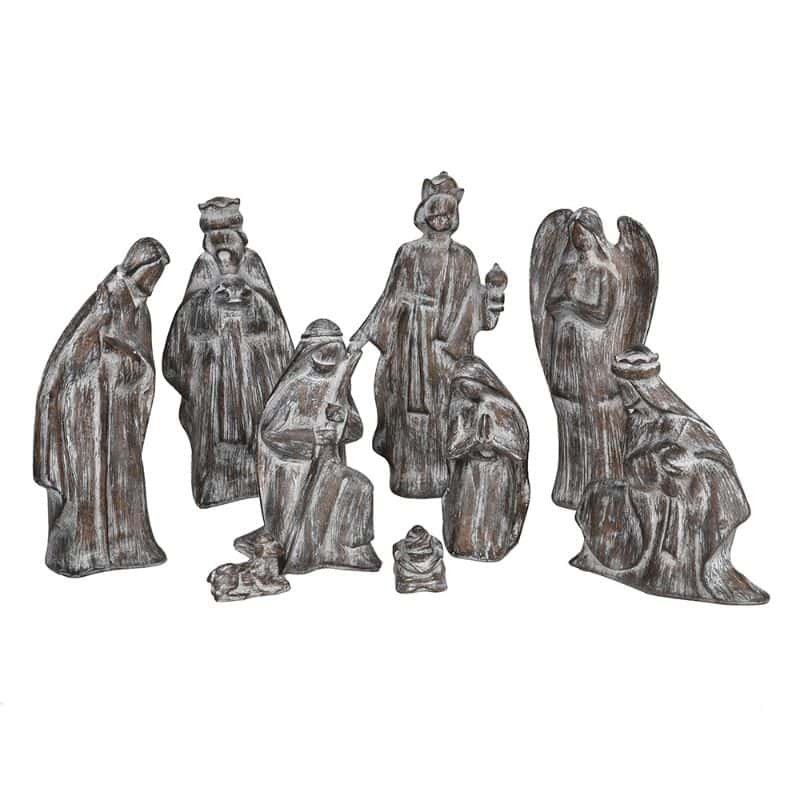 9 Piece Grey Nativity Set | Christmas | Christmas Decorative Accessories | The Elms