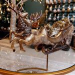 Dual Deer Golden Sleigh | Christmas | Christmas Decorative Accessories | The Elms