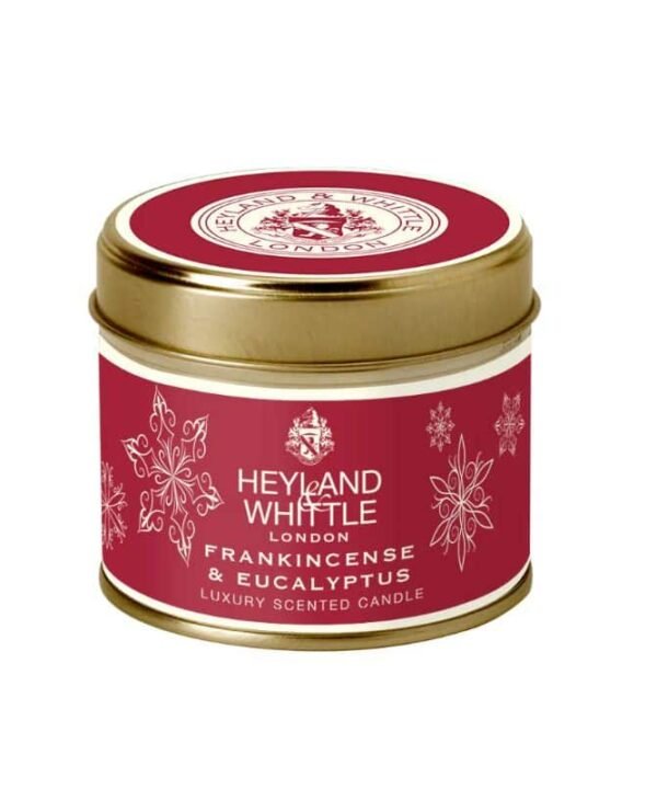 Festive Candle in a Tin - Frankincense & Eucalyptus - 180g | Fragrances | Candles & Diffusers | The Elms