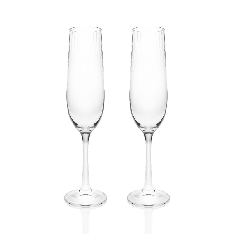 Tipperary Crystal Ripple Glasses - Champagne Glasses - Set of 2 - The Elms