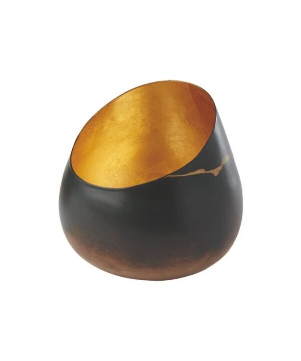 Tealight Holder - Burnt Brass/Gold Leaf - 11cm | Lighting Accessories | Candle Holders | The Elms