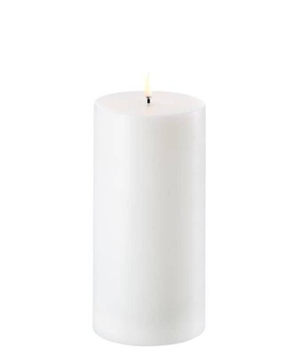 LED Pillar Candle with Shoulder - Nordic White - 10.1cm x 20cm | Fragrances | Candles & Diffusers | The Elms