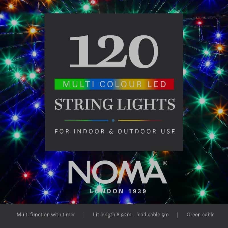 120 Multifunction String Lights - Multicolour - Plug In | Christmas | Christmas Lights | The Elms