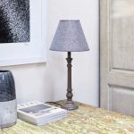 Bobby Dark Table Lamp with Grey Shade | Lamps | Table Lamps | The Elms