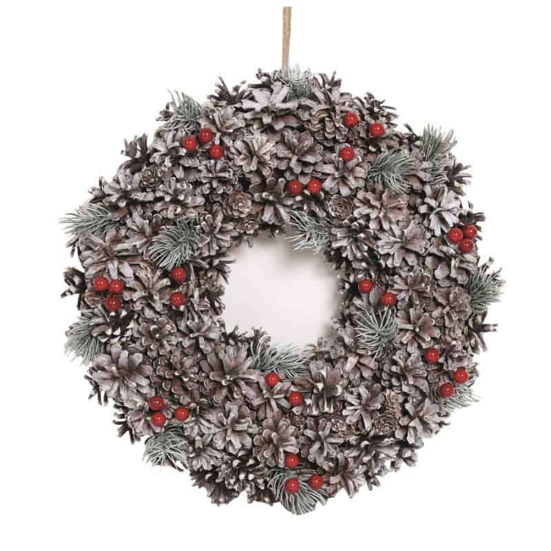 Natural Pine Cone Wreath - 38cm | Christmas | Christmas Wreaths | The Elms