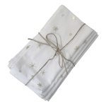 White Cloth Napkin with Gold Stars - Set of 4 | Kitchenware | Linenware | The Elms