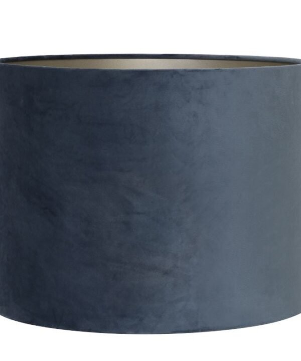 Velours Cylinder Lamp Shade - Dusty Blue - 20cm | Lighting Accessories | Lamp Shades | The Elms