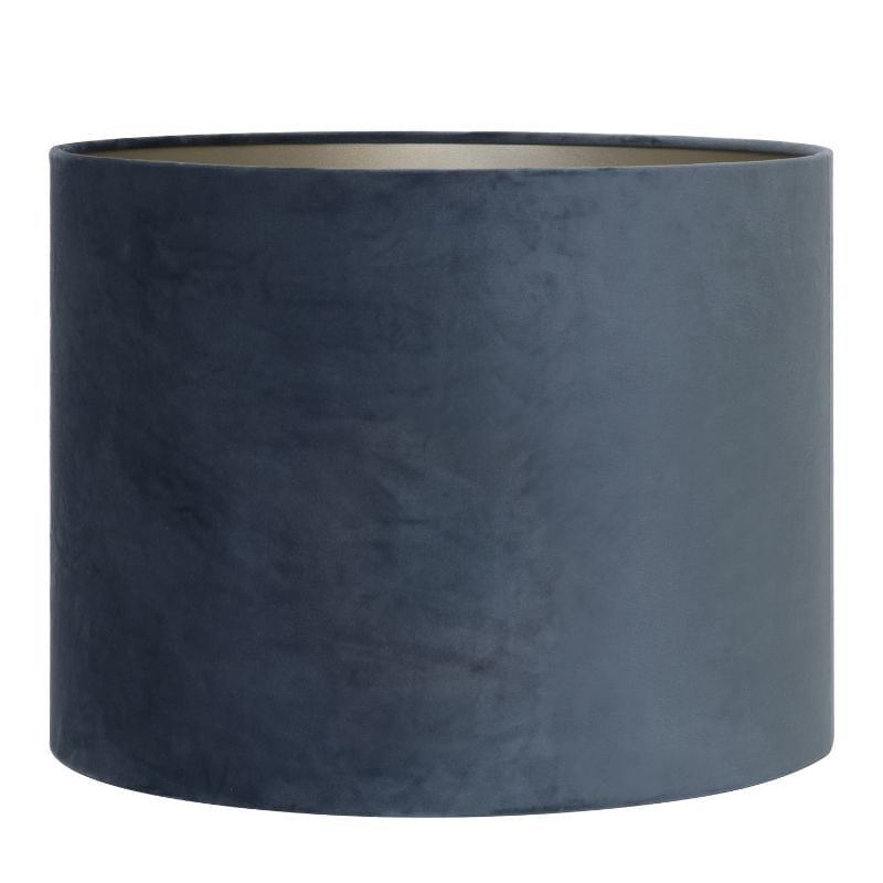 Velours Cylinder Lamp Shade - Dusty Blue - 20cm | Lighting Accessories | Lamp Shades | The Elms