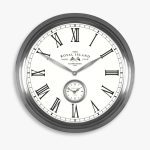 Greenwich Royal Island Yacht Club Wall Clock - Silver - 19 inch | Decorative Accessories | Clocks | The Elms