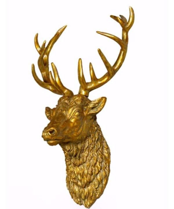 Large Stag Wall Head – Antique Gold - 84cm | Art | Decorative Objects | The Elms