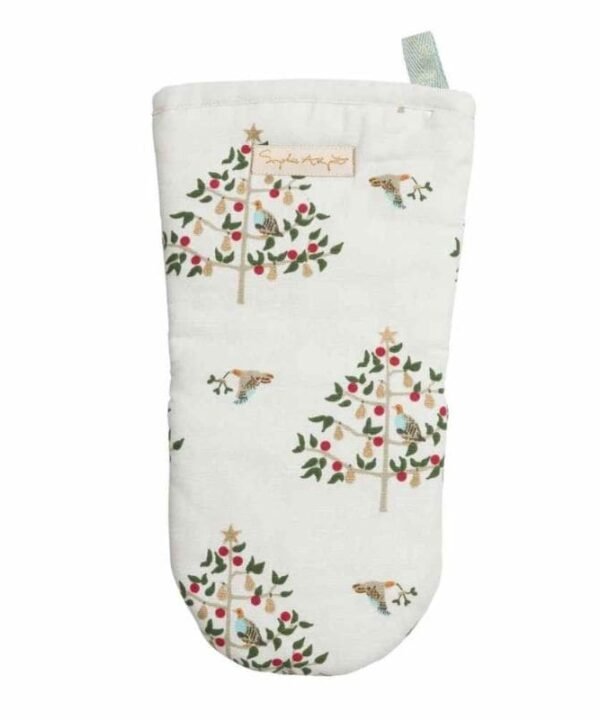 Oven Mitt - Partridge In A Pear Tree | Linen | Oven Gloves | The Elms