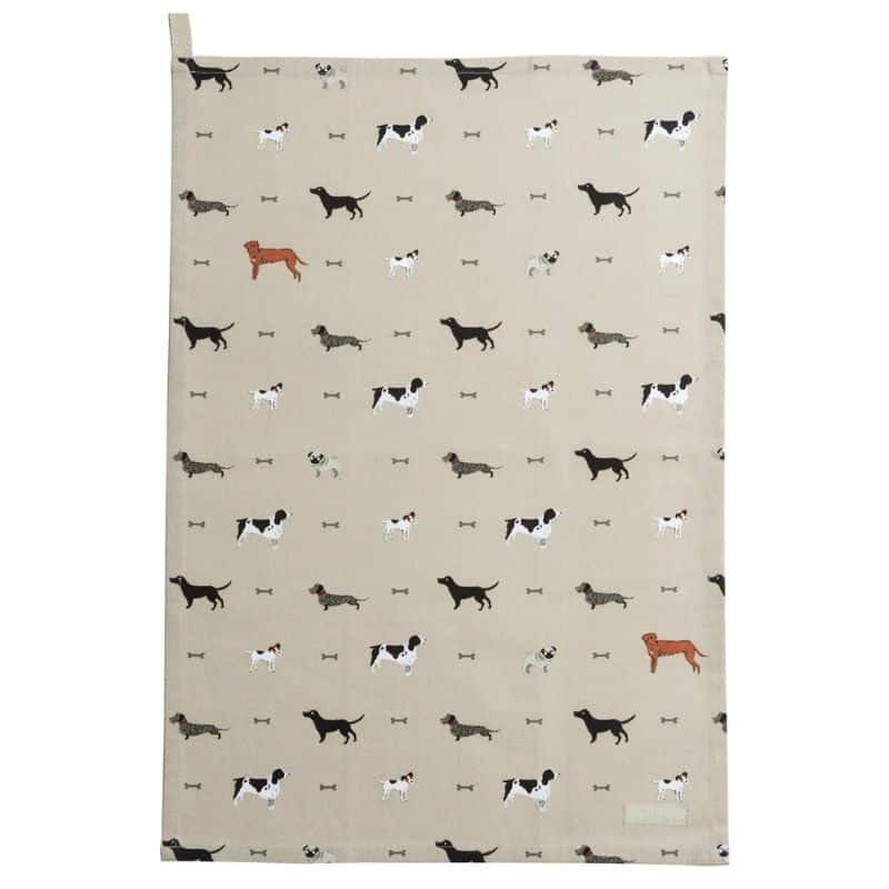 Patterned Tea Towel - Woof - 65cm x 45cm | Linen | Tea Towels | The Elms