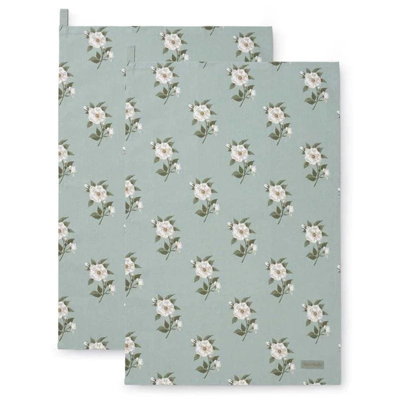 Patterned Tea Towel - Rose - Set of 2 | Linen | Tea Towels | The Elms