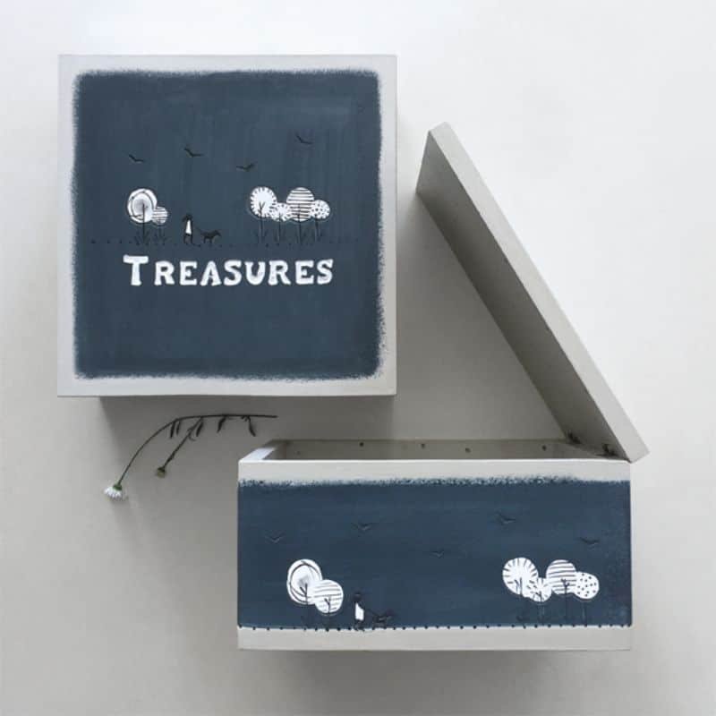 Keepsake Box - Treasures - 21cm x 12cm | Art | Decorative Objects | The Elms