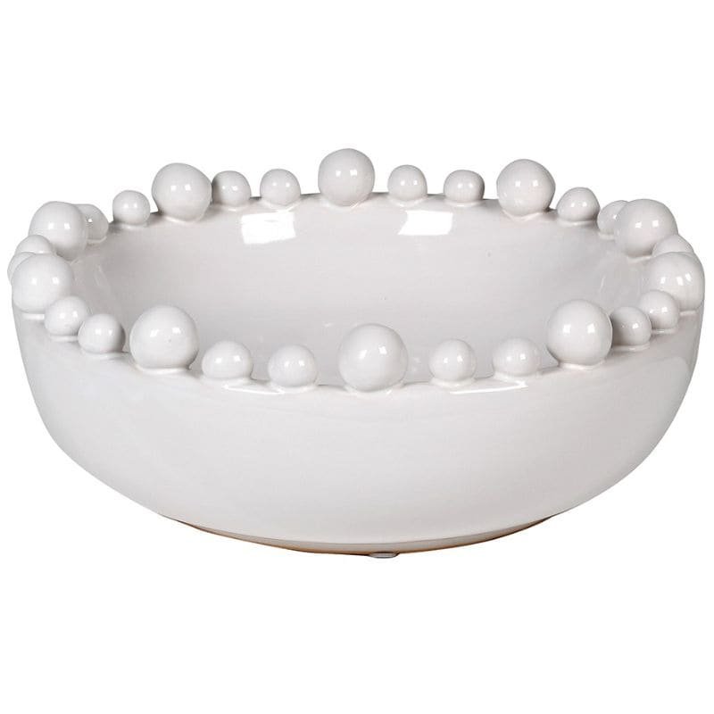 White Bobble Edged Bowl Decoration - The Elms