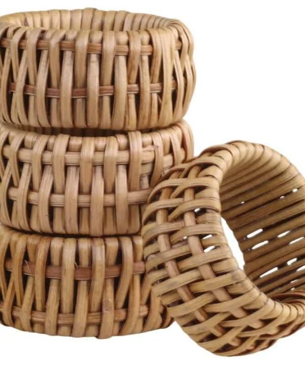 Rattan Napkin Ring – Set of 4 | Linen | Napkins | The Elms