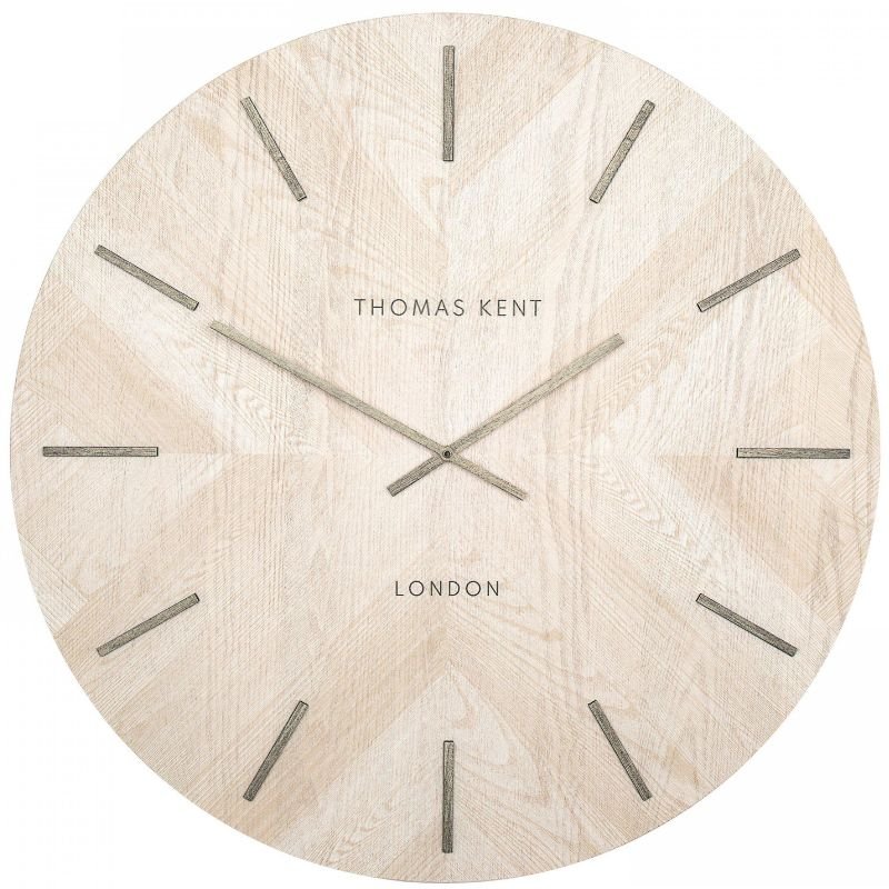 Wharf Oak Herringbone Wall Clock - 30 inch | Wall Decor | Clocks | The Elms