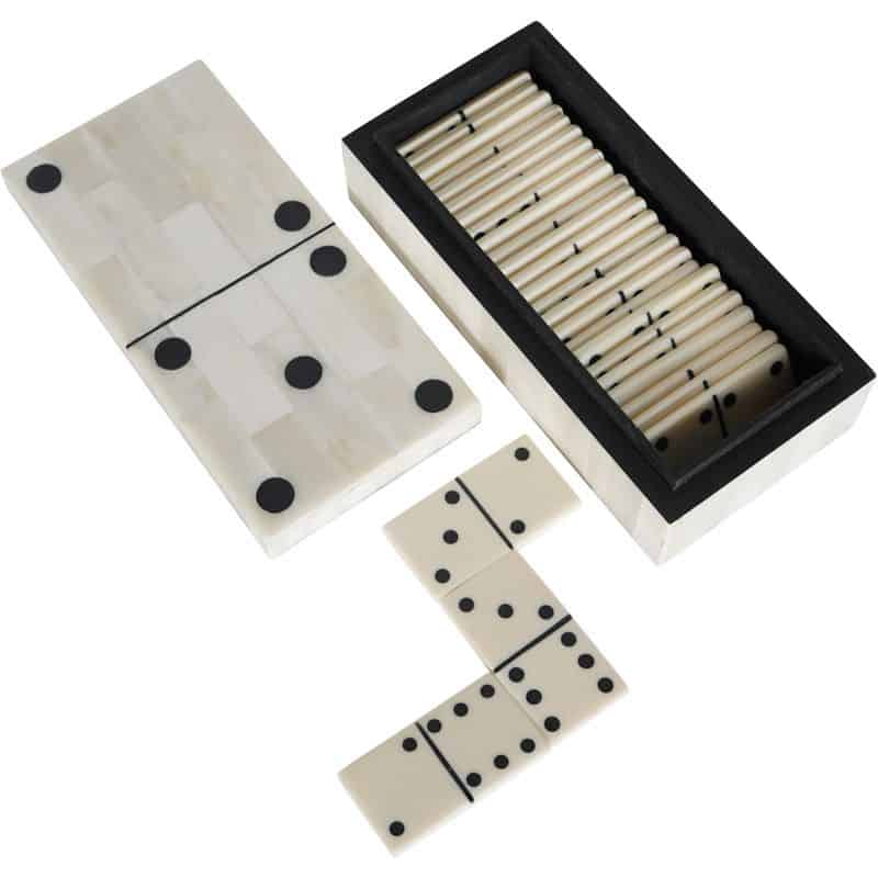Chollerford Bone Dominoes Box - 18cm x 9cm | Display & Storage | Boxes | The Elms