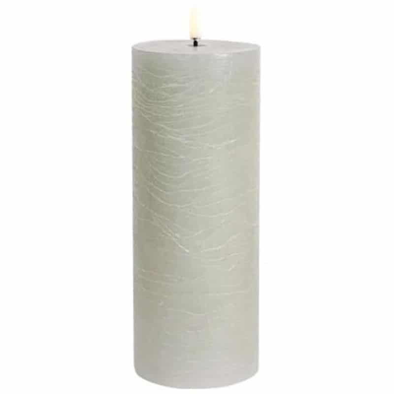 Uyuni LED Pillar Candle - Rustic Dusty Green - 7.8cm x 20cm | Fragrances | Candles & Diffusers | The Elms