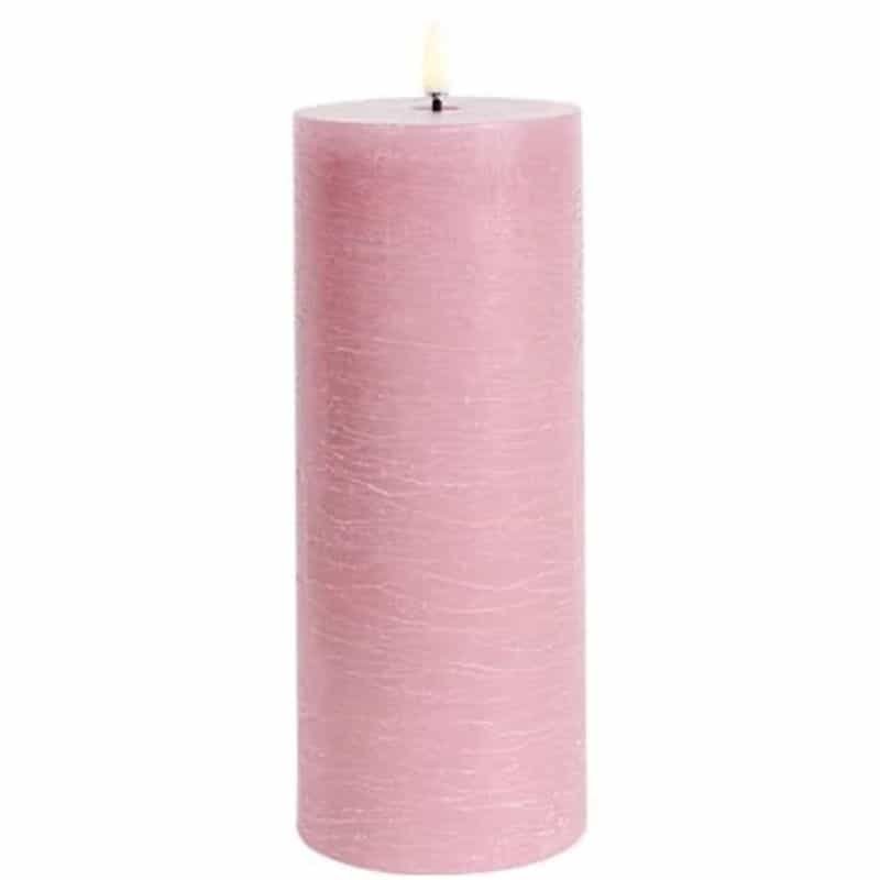 Uyuni LED Pillar Candle - Rustic Dusty Rose - 7.8cm x 20cm | Fragrances | Candles & Diffusers | The Elms