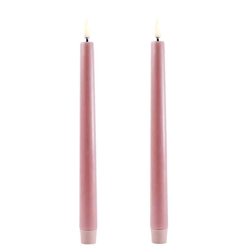 Uyuni LED Pillar Candle - Smooth Dusty Rose - 2.3cm x 25.5cm | Fragrances | Candles & Diffusers | The Elms