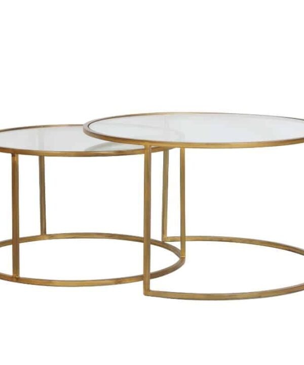 Duarte Gold Glass Coffee Tables - Set of 2 | Living Room | Coffee Tables & Side Tables | The Elms